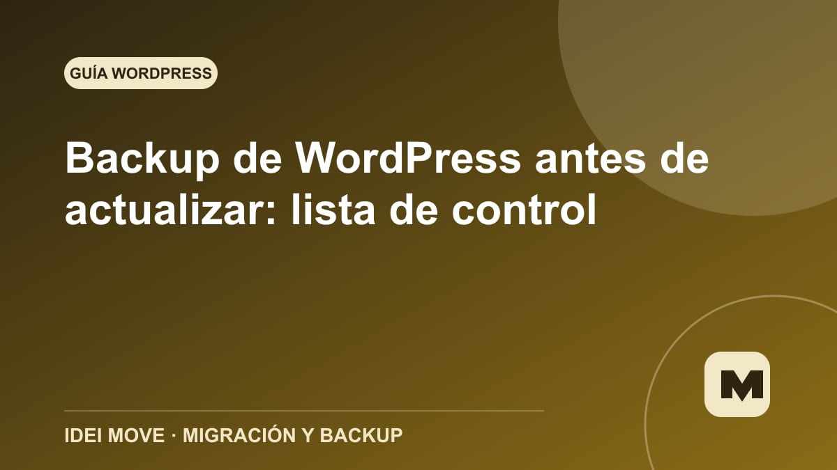 Imagen de la gu&iacute;a Backup de WordPress antes de actualizar: lista de control