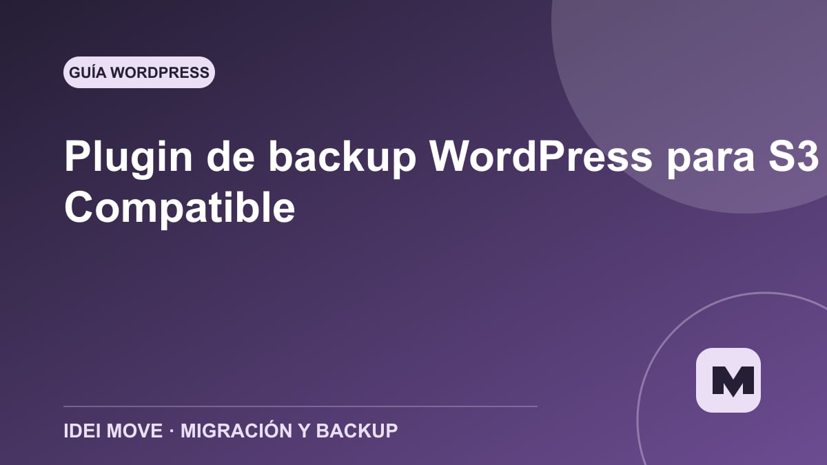 Imagen de la gu&iacute;a Plugin de backup WordPress para S3 Compatible